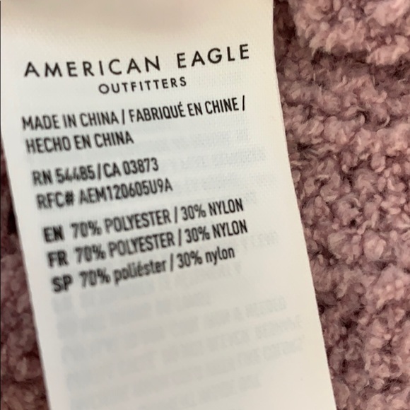 AE Dusty Rose Open Weave Cable Knit Sweater S - Picture 6 of 7